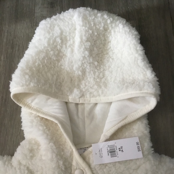 Gap Kids Fleece Cotton Lined Snap Front Hooded Jacket Size XS 4-5 NWT - Picture 8 of 8